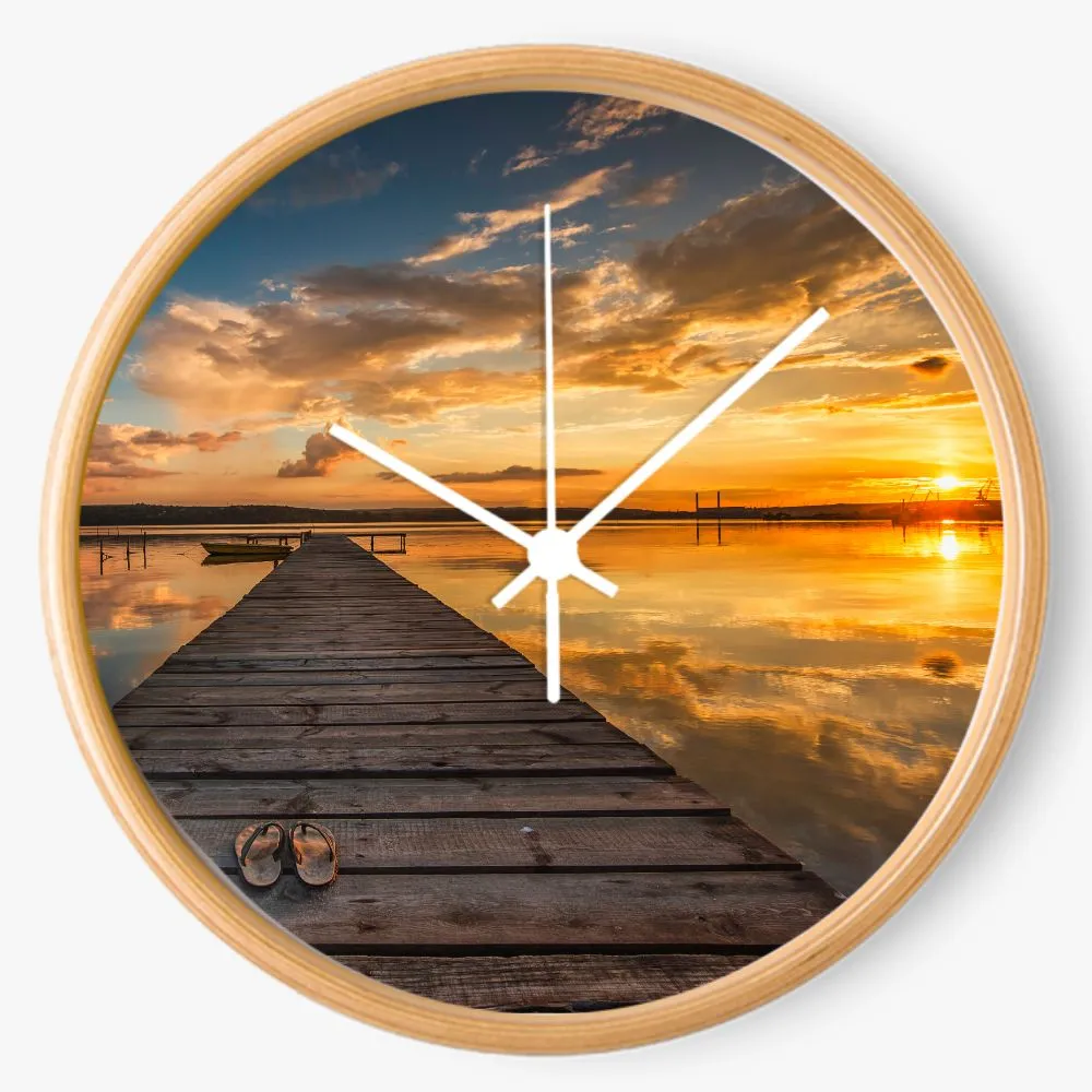 Lake Sunset 10 inch wall clock