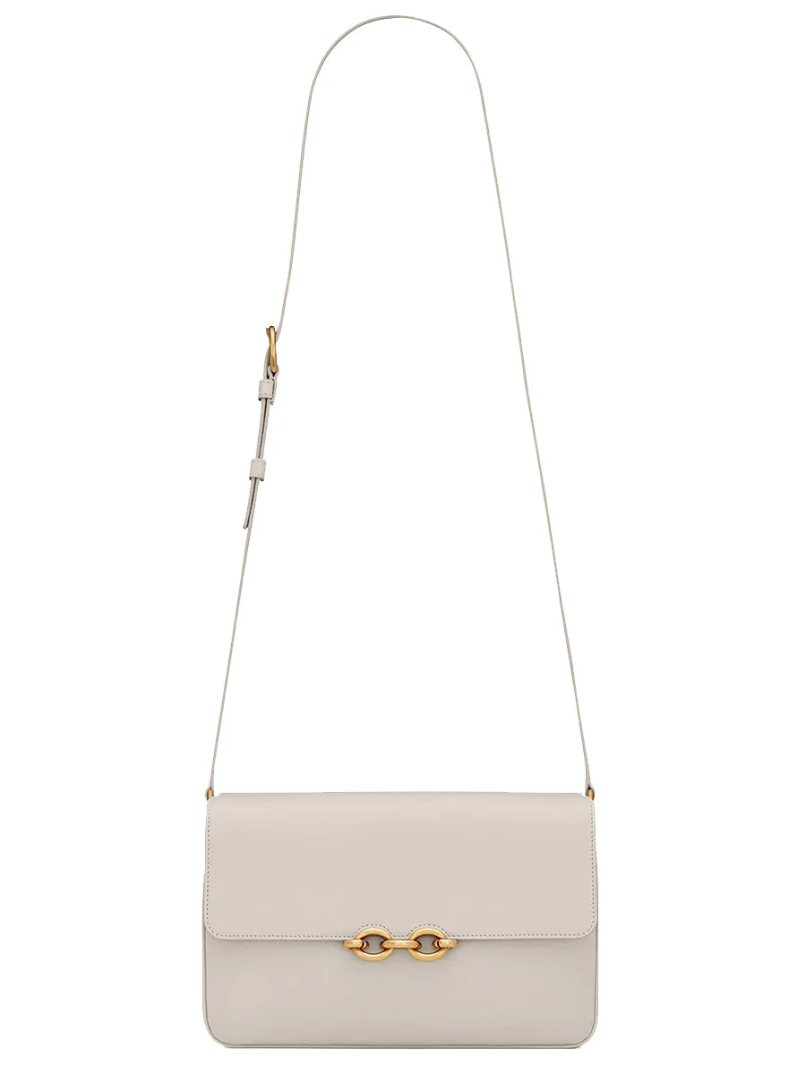 Le Maillon Satchel in Smooth Leather in Blanc Vintage