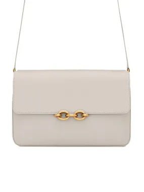 Le Maillon Satchel in Smooth Leather in Blanc Vintage