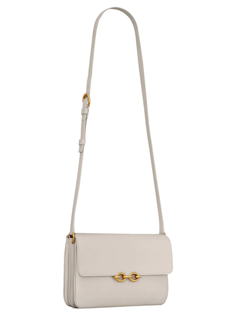 Le Maillon Satchel in Smooth Leather in Blanc Vintage