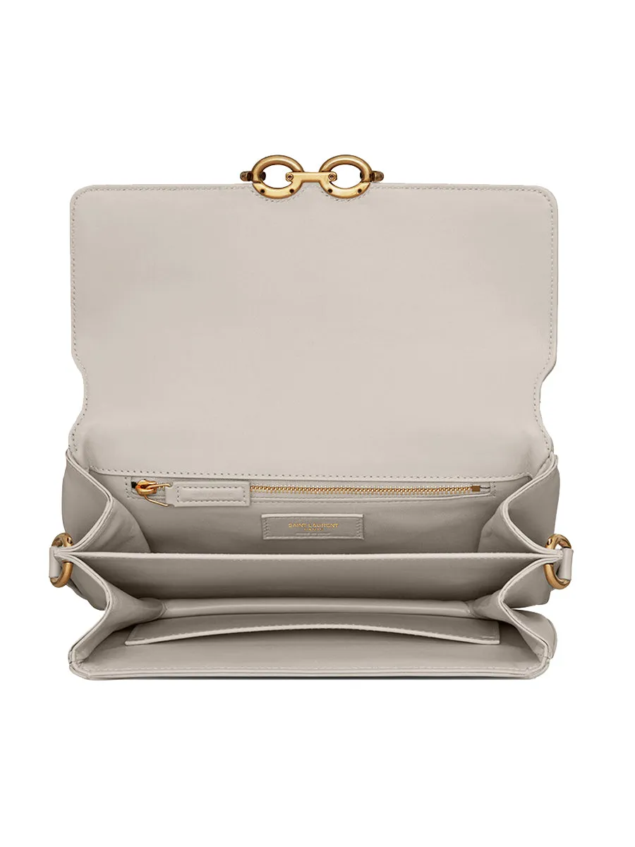 Le Maillon Satchel in Smooth Leather in Blanc Vintage