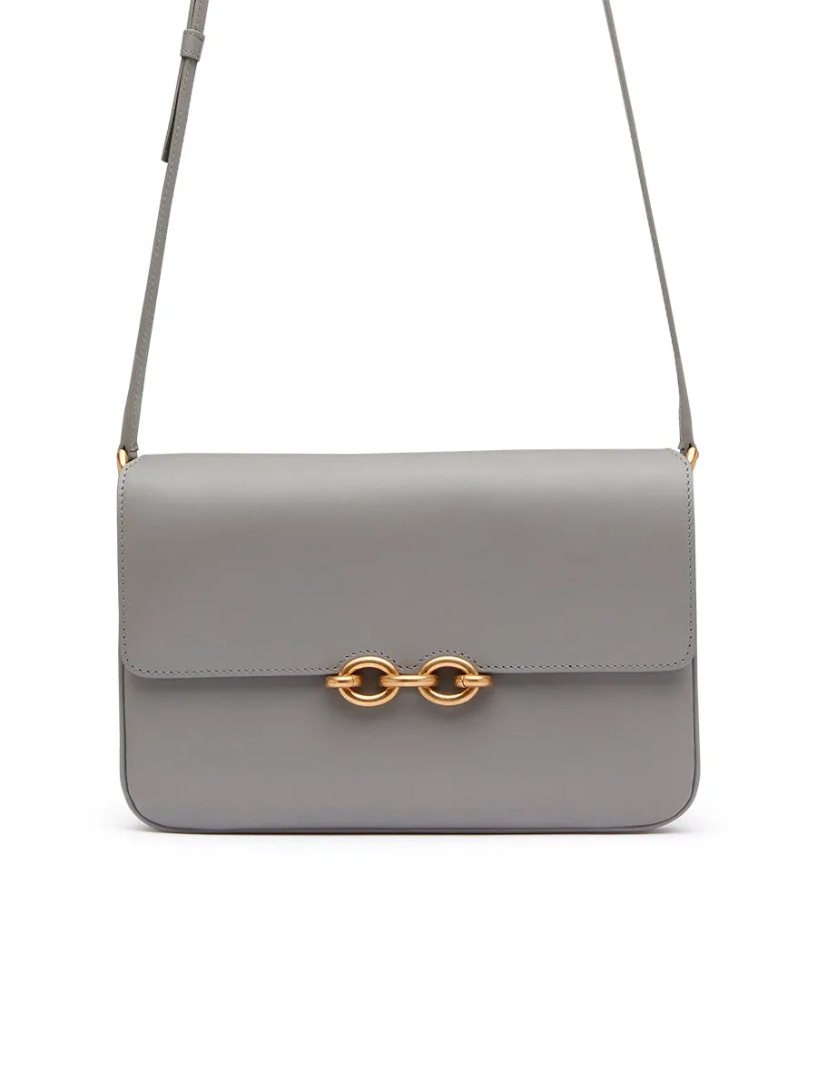 Le Maillon Satchel in Smooth Leather in Grey