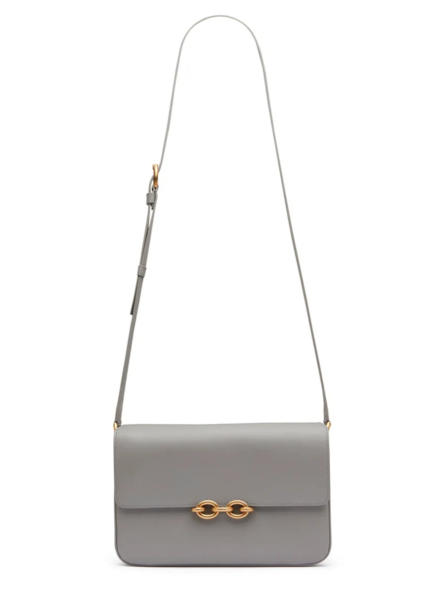 Le Maillon Satchel in Smooth Leather in Grey