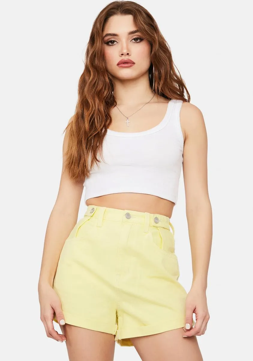 Lemon Sorbet Hi & Loose Denim Shorts-