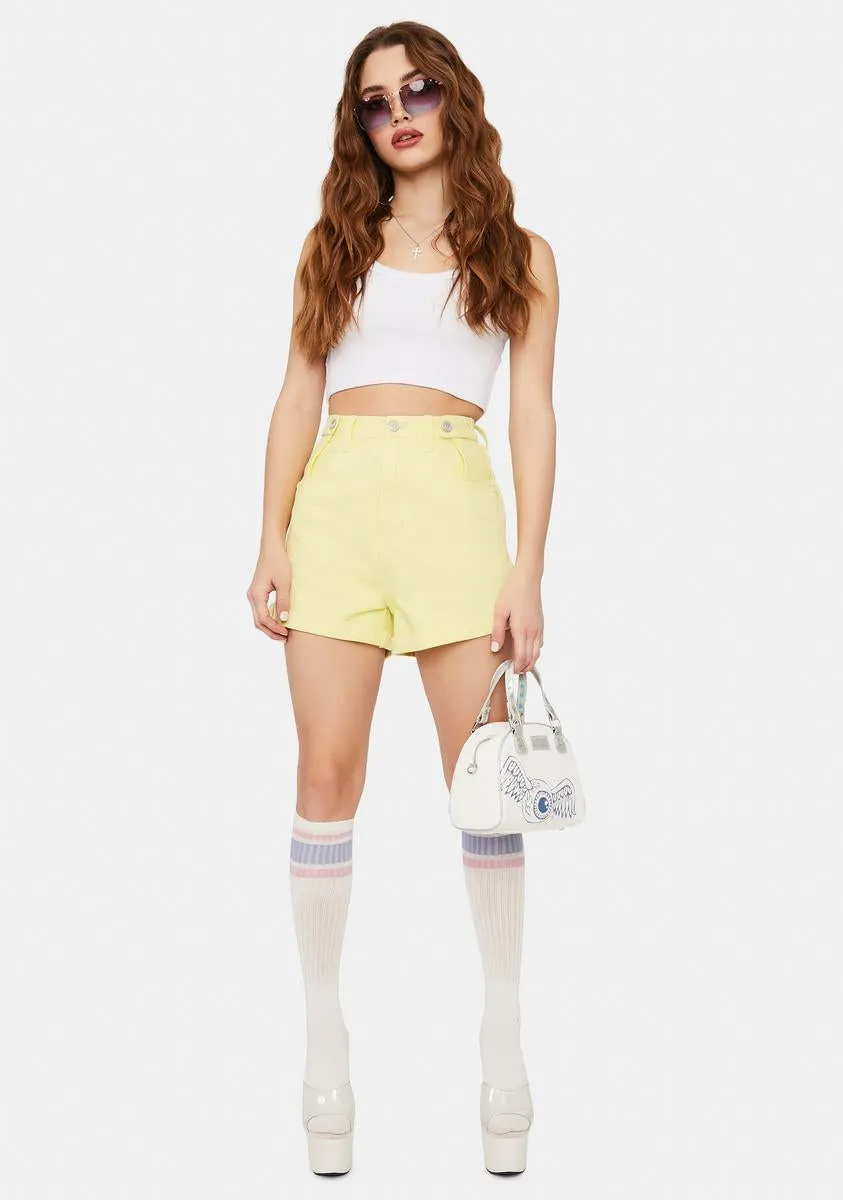 Lemon Sorbet Hi & Loose Denim Shorts-