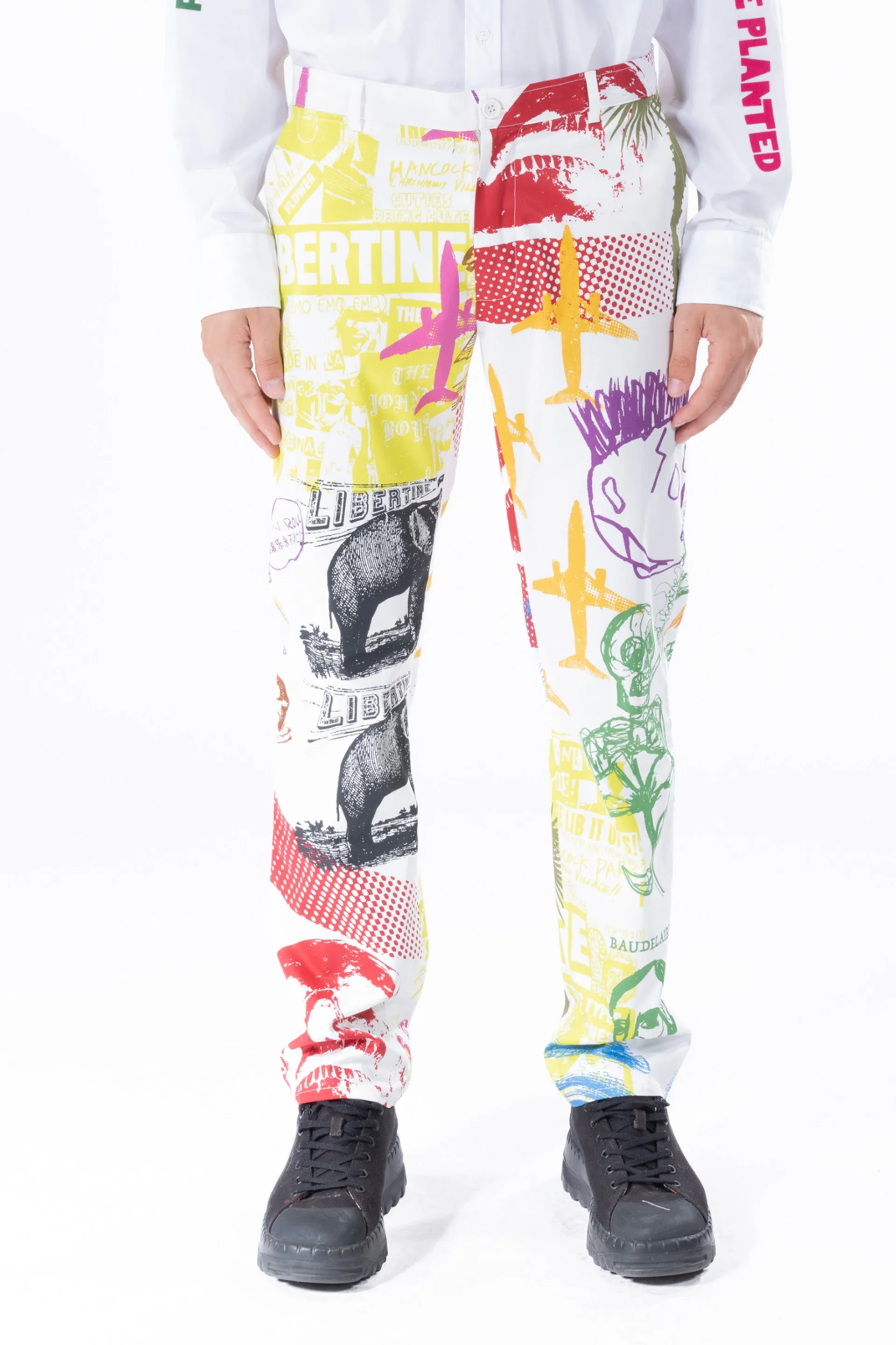 'LIBERTINE SILK SCREENS' CHINOS