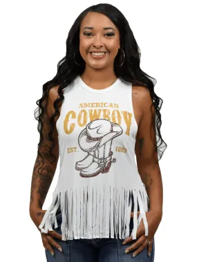 Liberty Wear 7501 Womens American Cowboy Tank Ivory