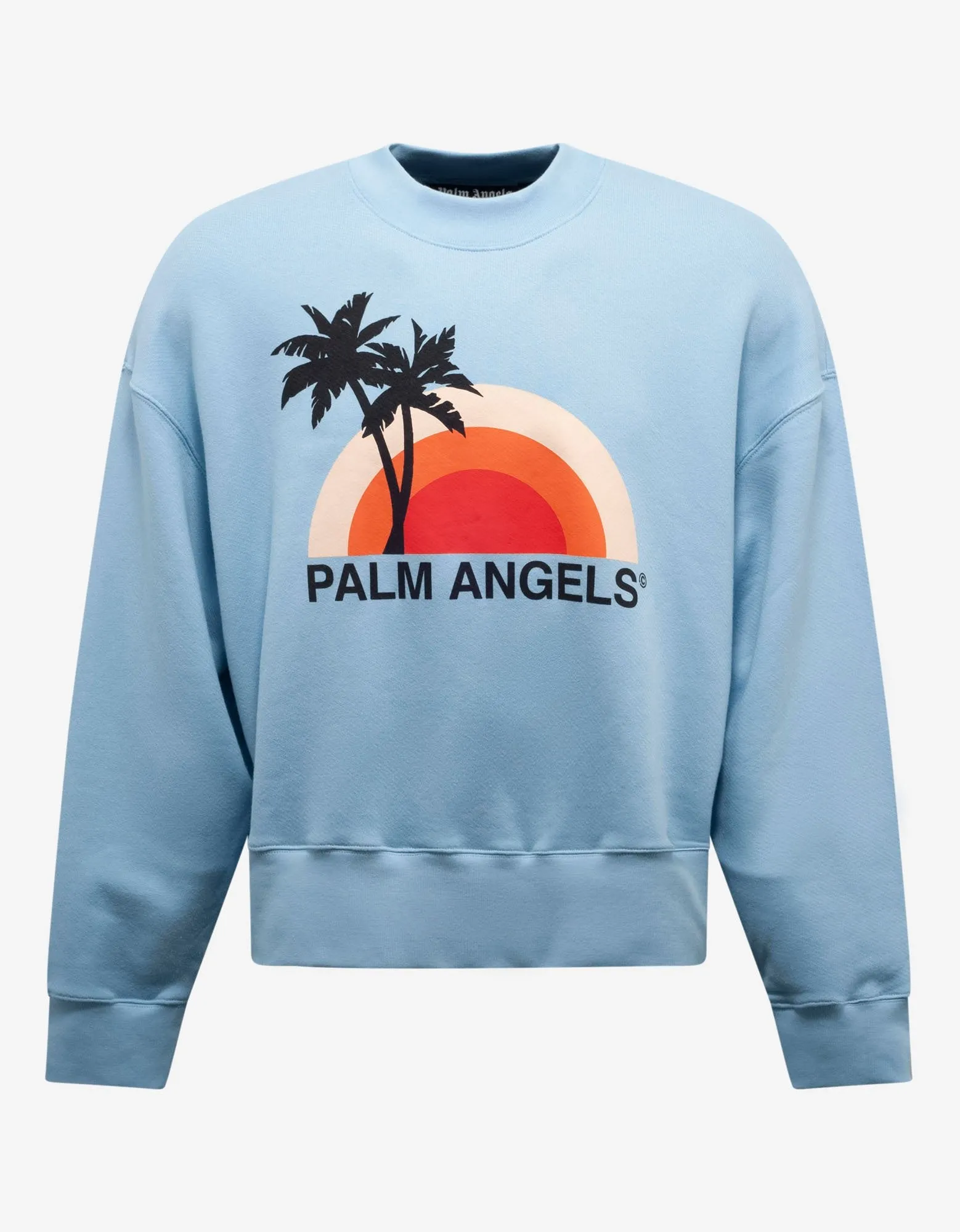 Light Blue Sunset Print Oversized Sweatshirt