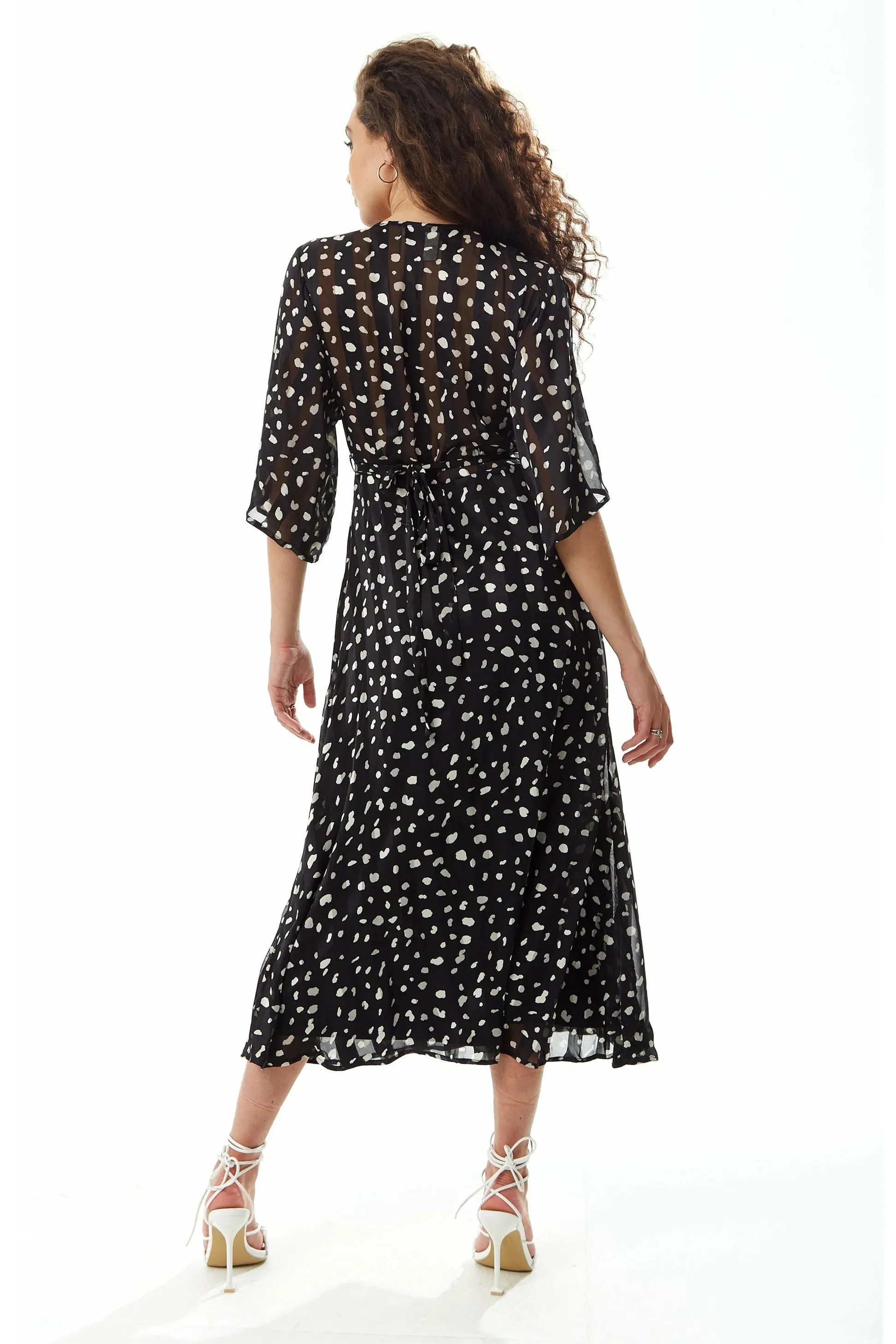 Liquorish Animal Print Midi Wrap Dress