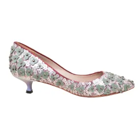 Loewe Flower Bead Embellished Pumps - '20s