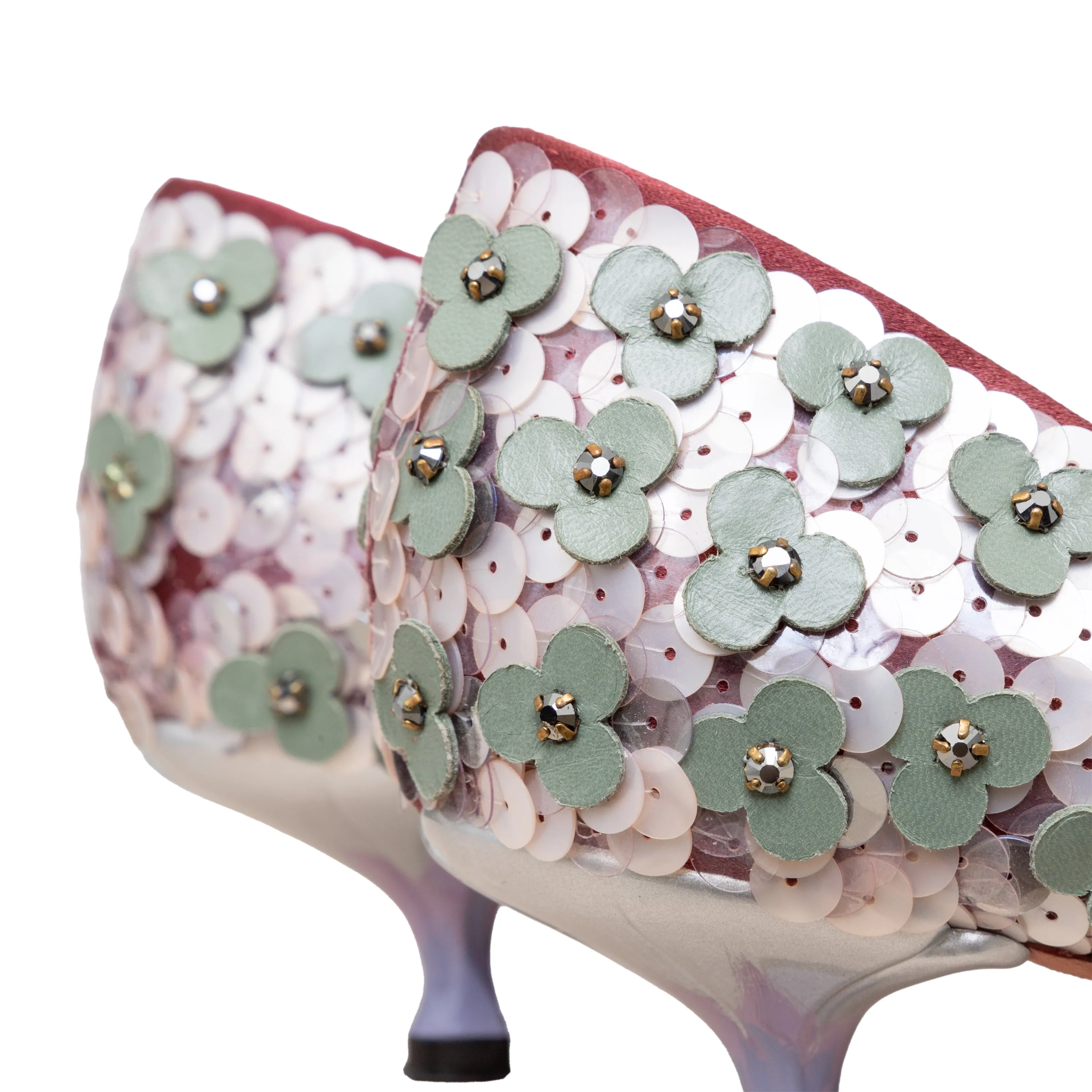 Loewe Flower Bead Embellished Pumps - '20s