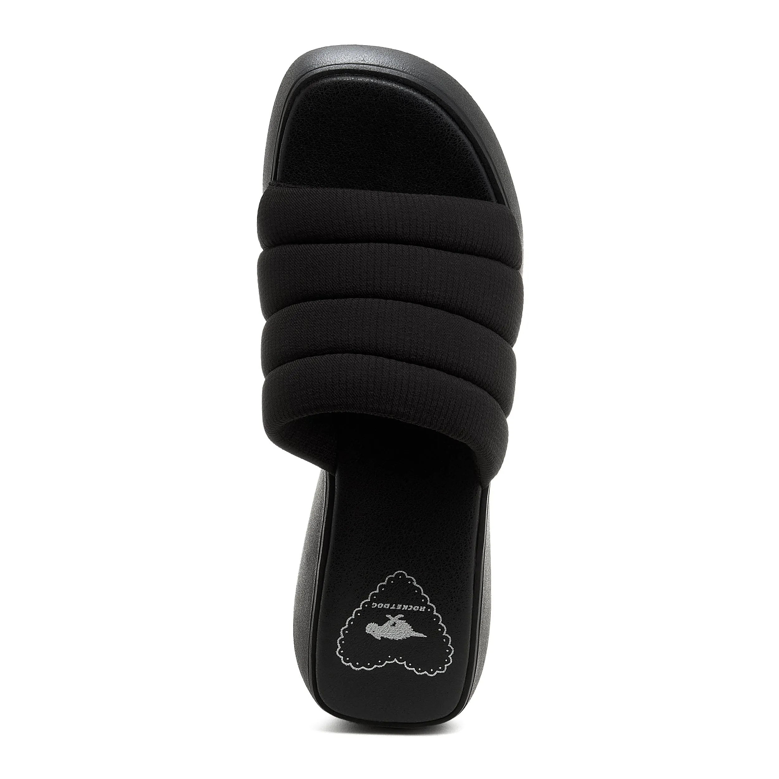 Lounge Black Platform Slide Sandal