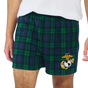 Marines EGA Logo Flannel Shorts (Blackwatch)