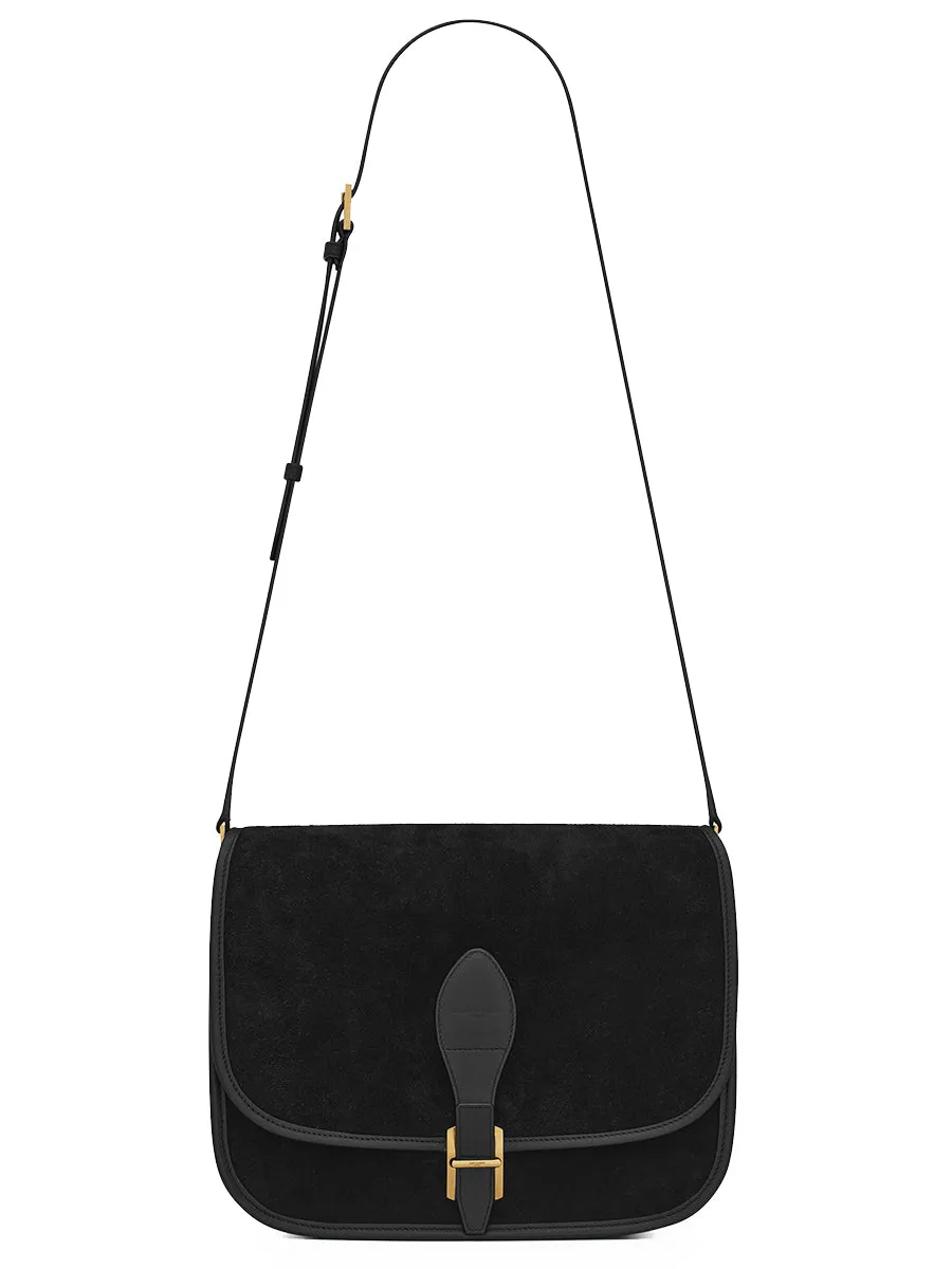 Medium Francoise Satchel in Suede and Goya Leather