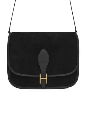 Medium Francoise Satchel in Suede and Goya Leather