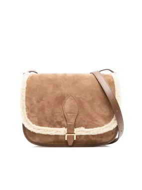 Medium Francoise Satchel in Suede and Shearling