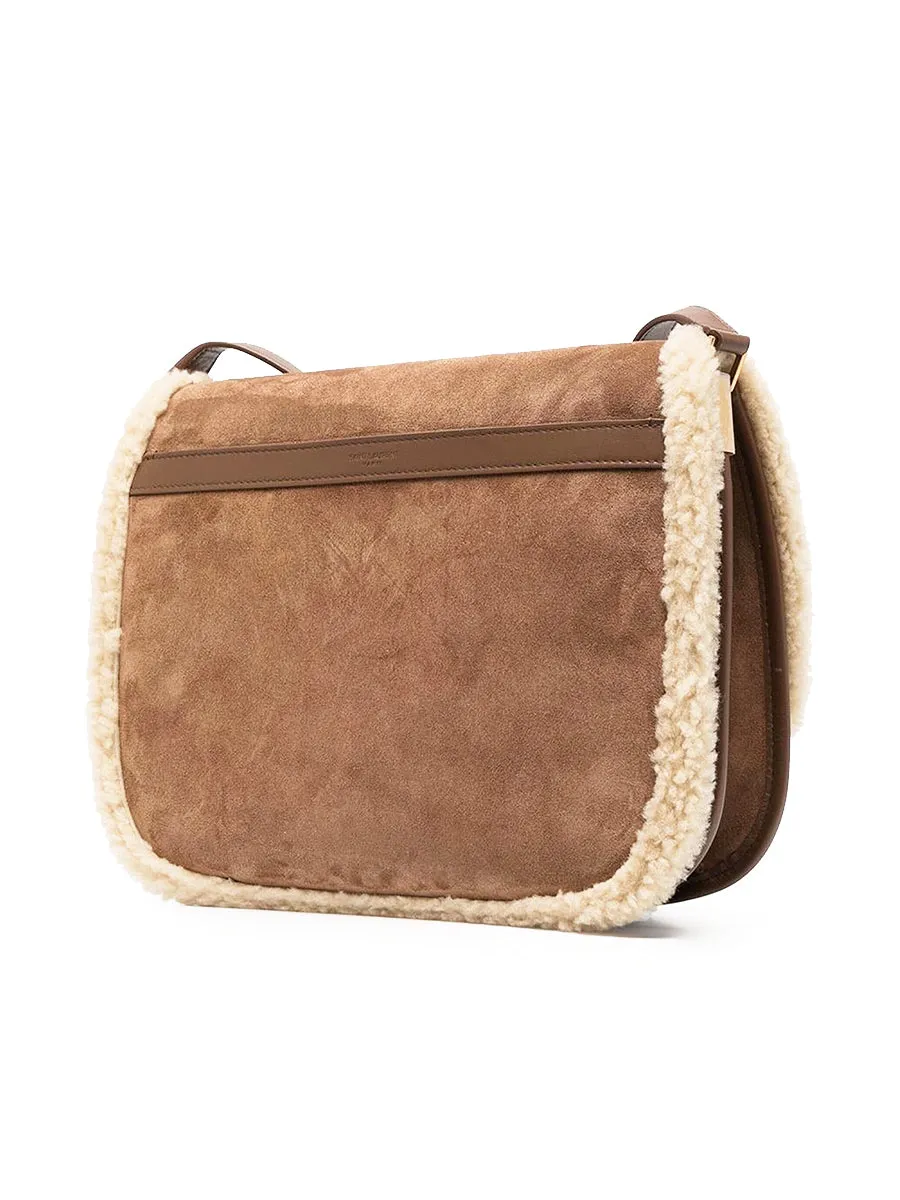 Medium Francoise Satchel in Suede and Shearling