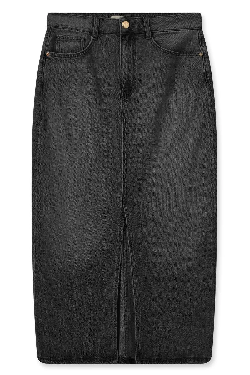 Mella Denim Skirt | Black | Nederdel fra Mos Mosh