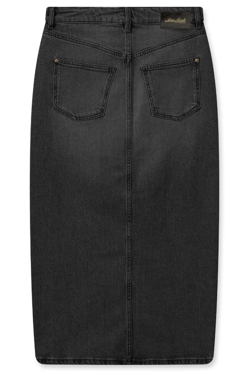 Mella Denim Skirt | Black | Nederdel fra Mos Mosh