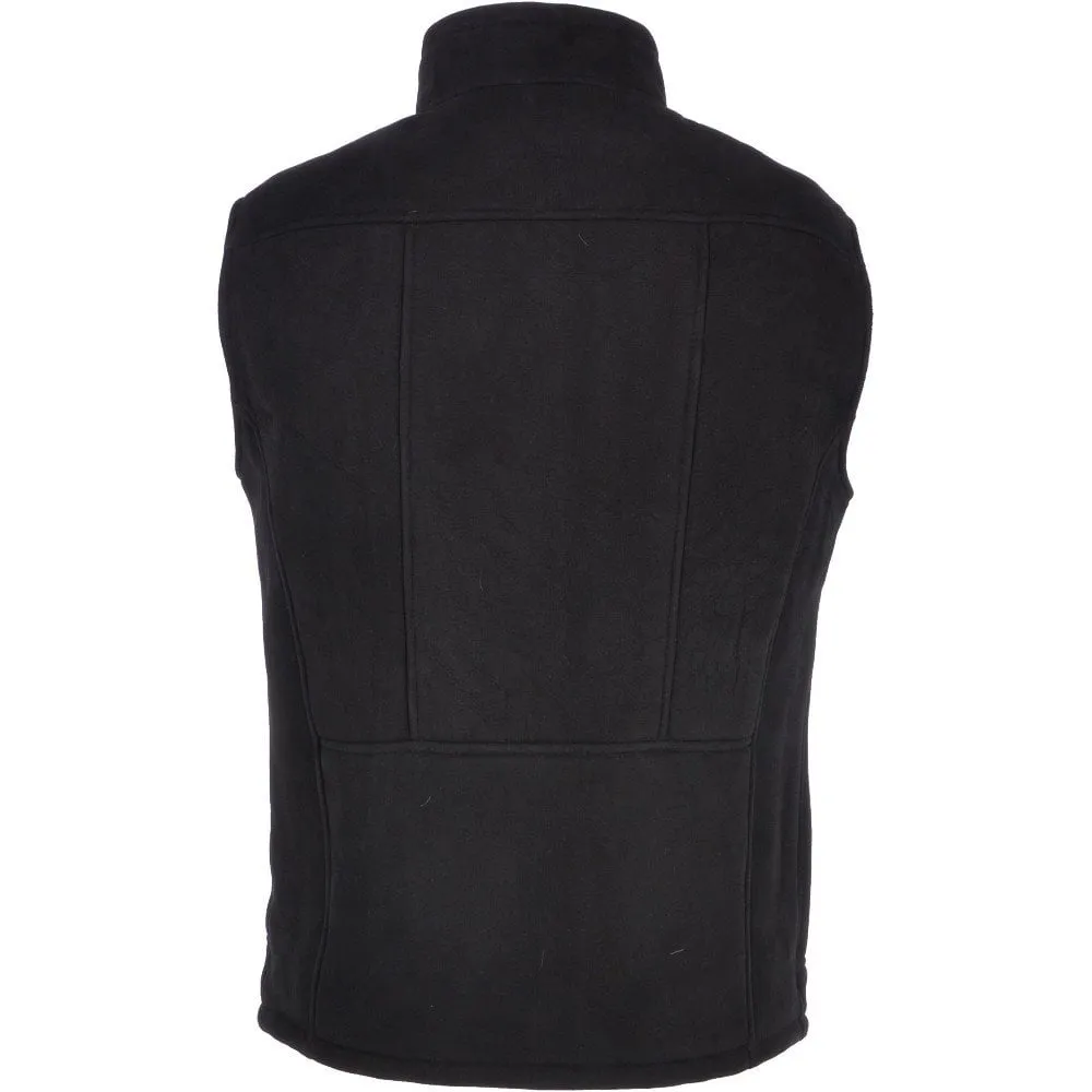 Men's Leather Sheepskin Gilet Black : Saxon