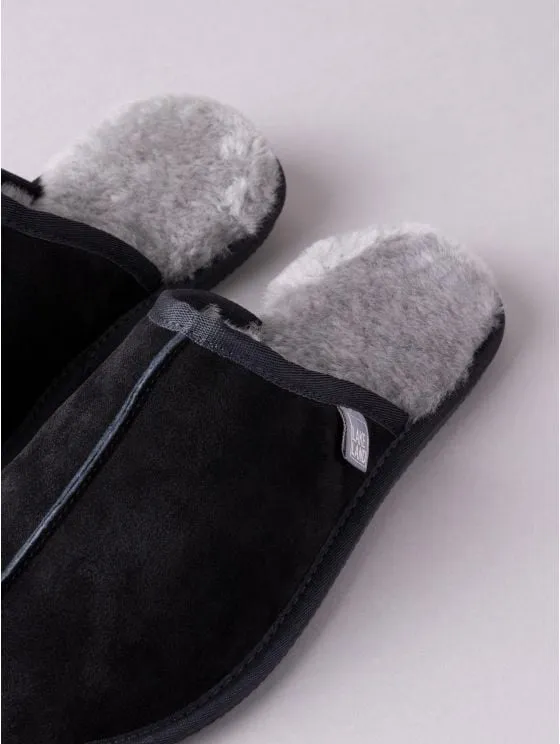 Men's Sheepskin Sliders in Black