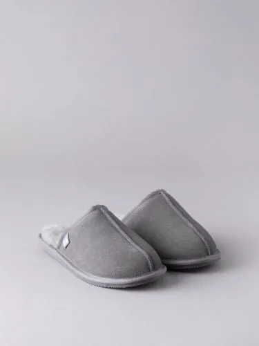 Men's Sheepskin Sliders in Grey