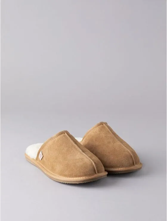 Men's Sheepskin Sliders in Tan