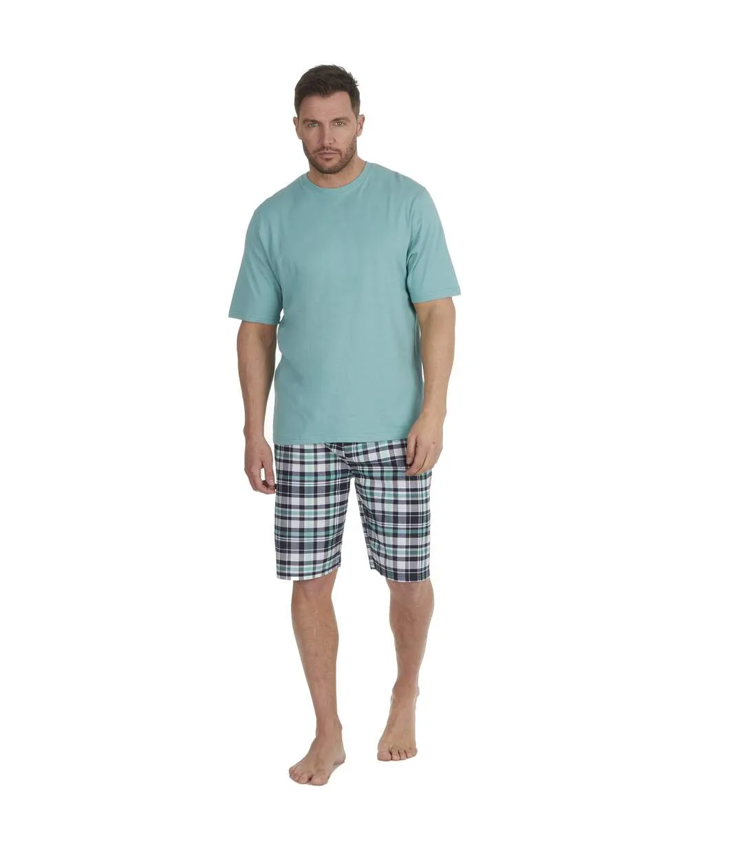 Mens checked lounge set sea green Cargo Bay