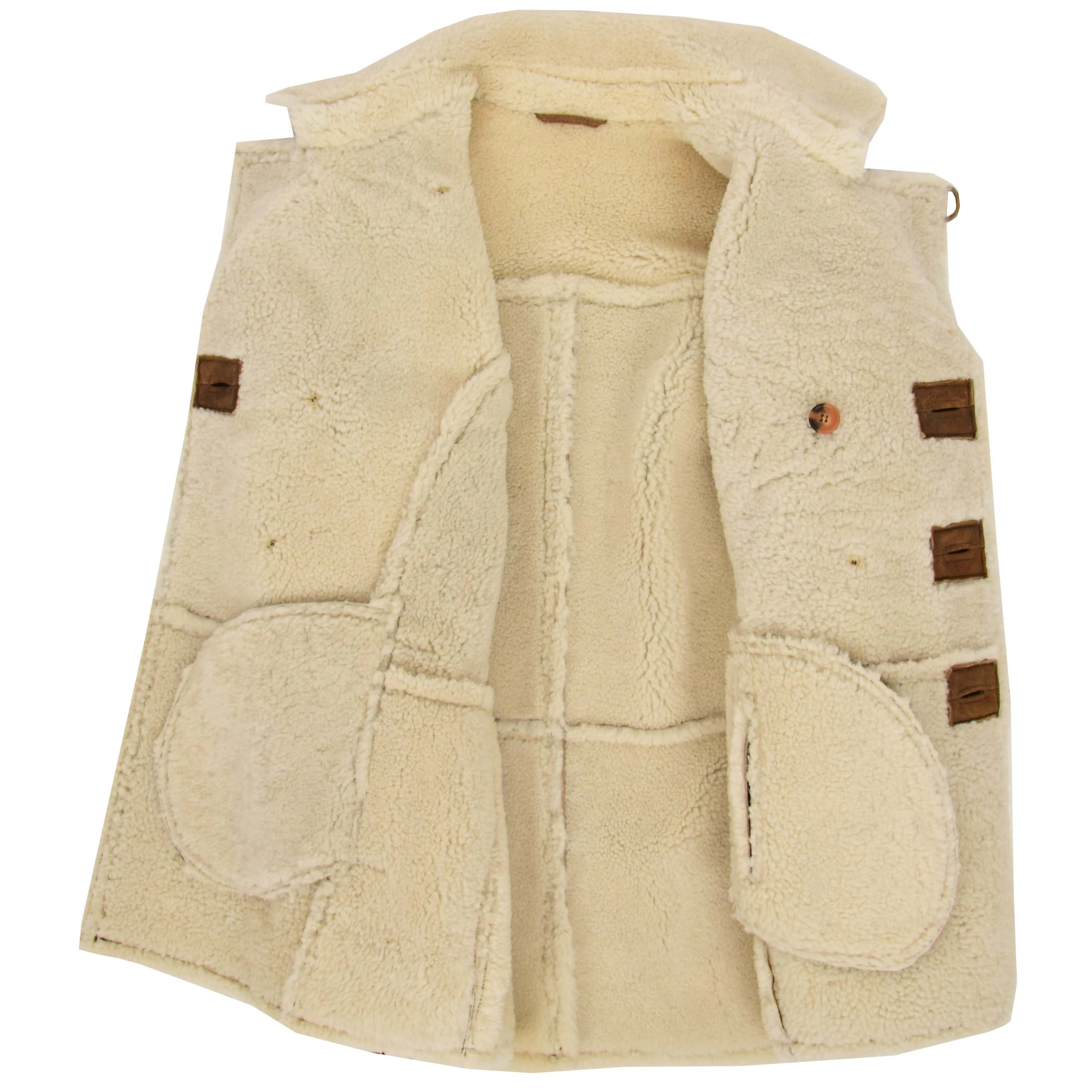 Mens Double Breasted Sheepskin Jacket Theo Cognac