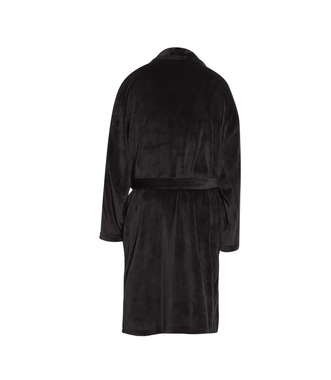 Mens flannel fleece robe black Pierre Roche