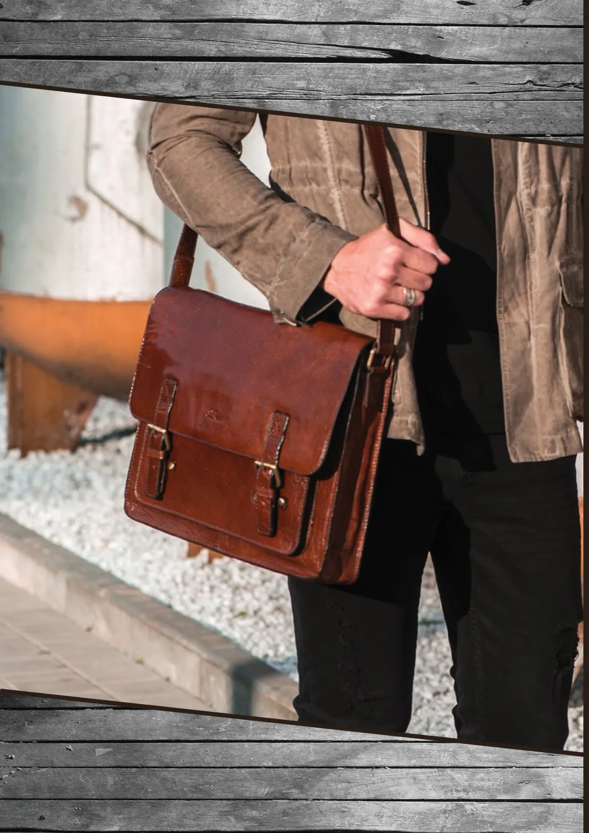 Men's Leather Satchel Bag