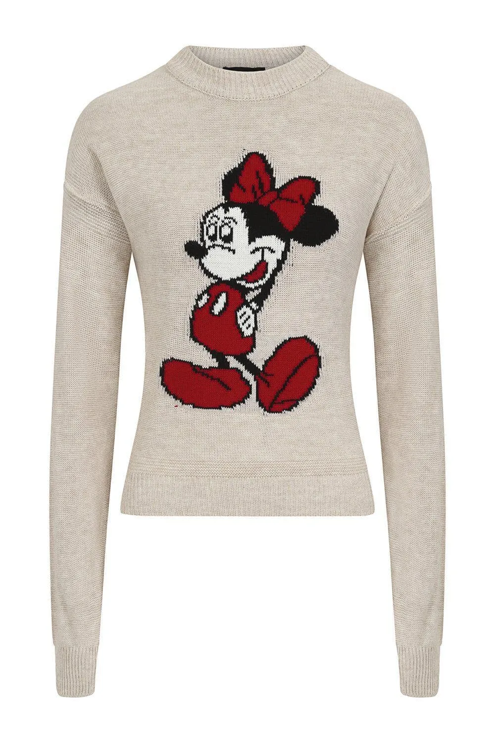 Minnie Mouse Beige Knit Woven Cartoon Lounge Set