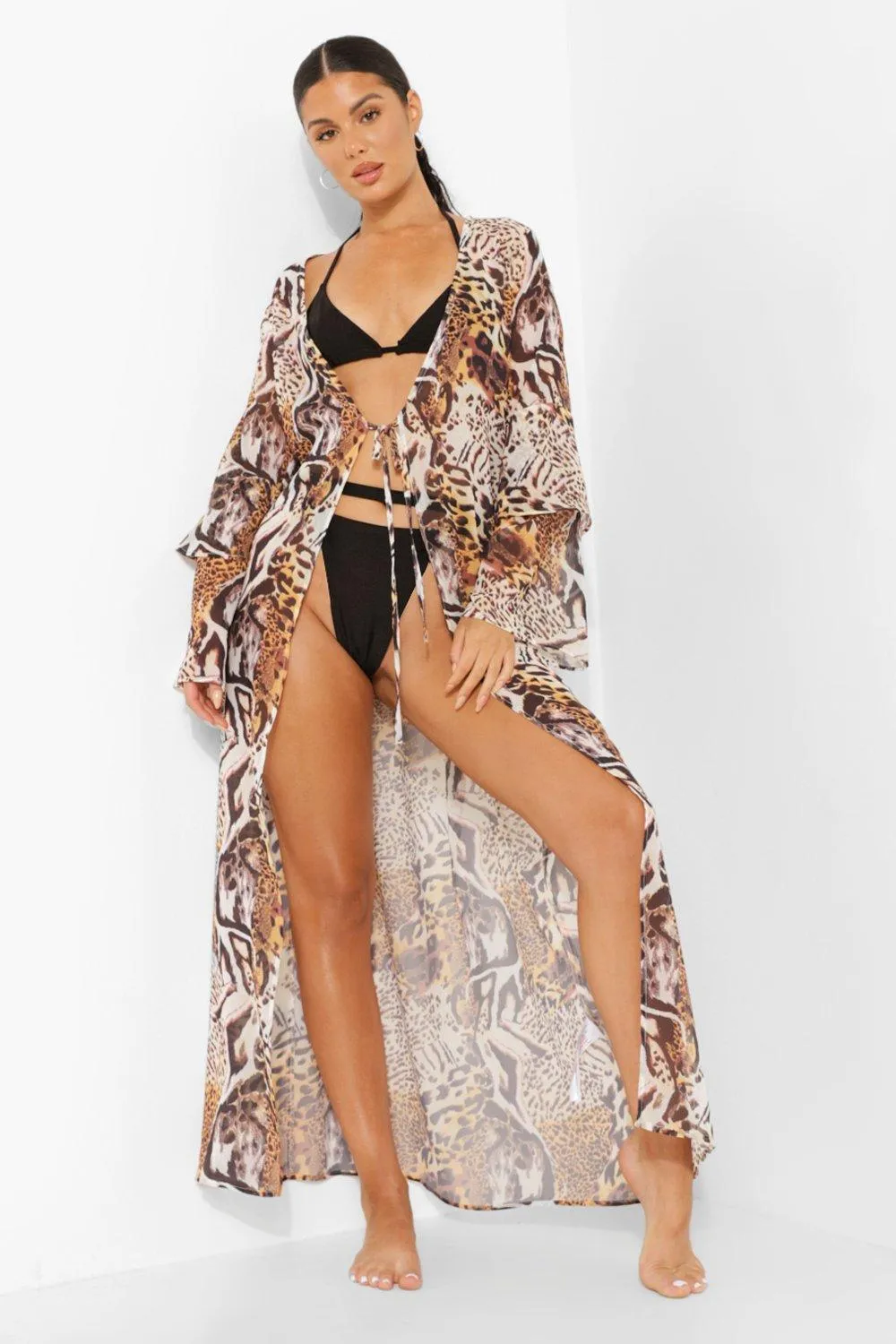 Mixed Animal Beach Kimono