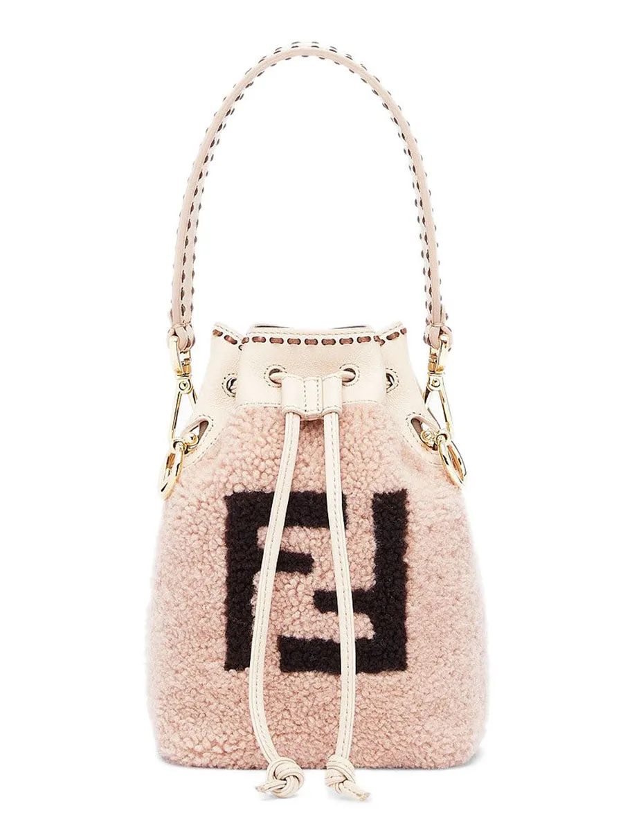 Mon Tresor Bucket Bag in Pink Sheepskin