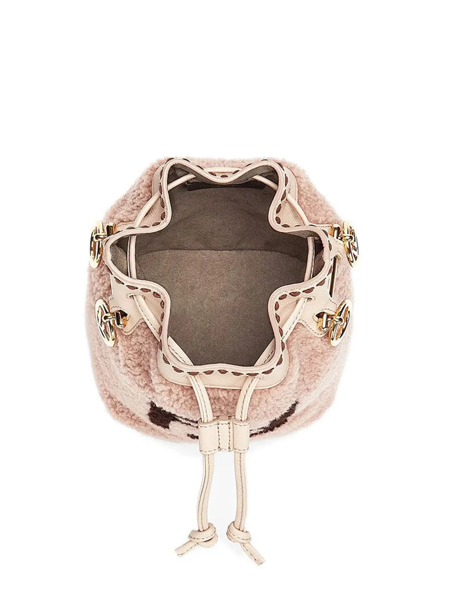 Mon Tresor Bucket Bag in Pink Sheepskin