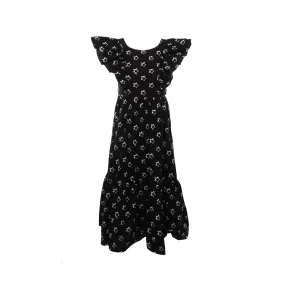 Monnalisa Gipsy Black Dress With White Stars For Girls And Teen