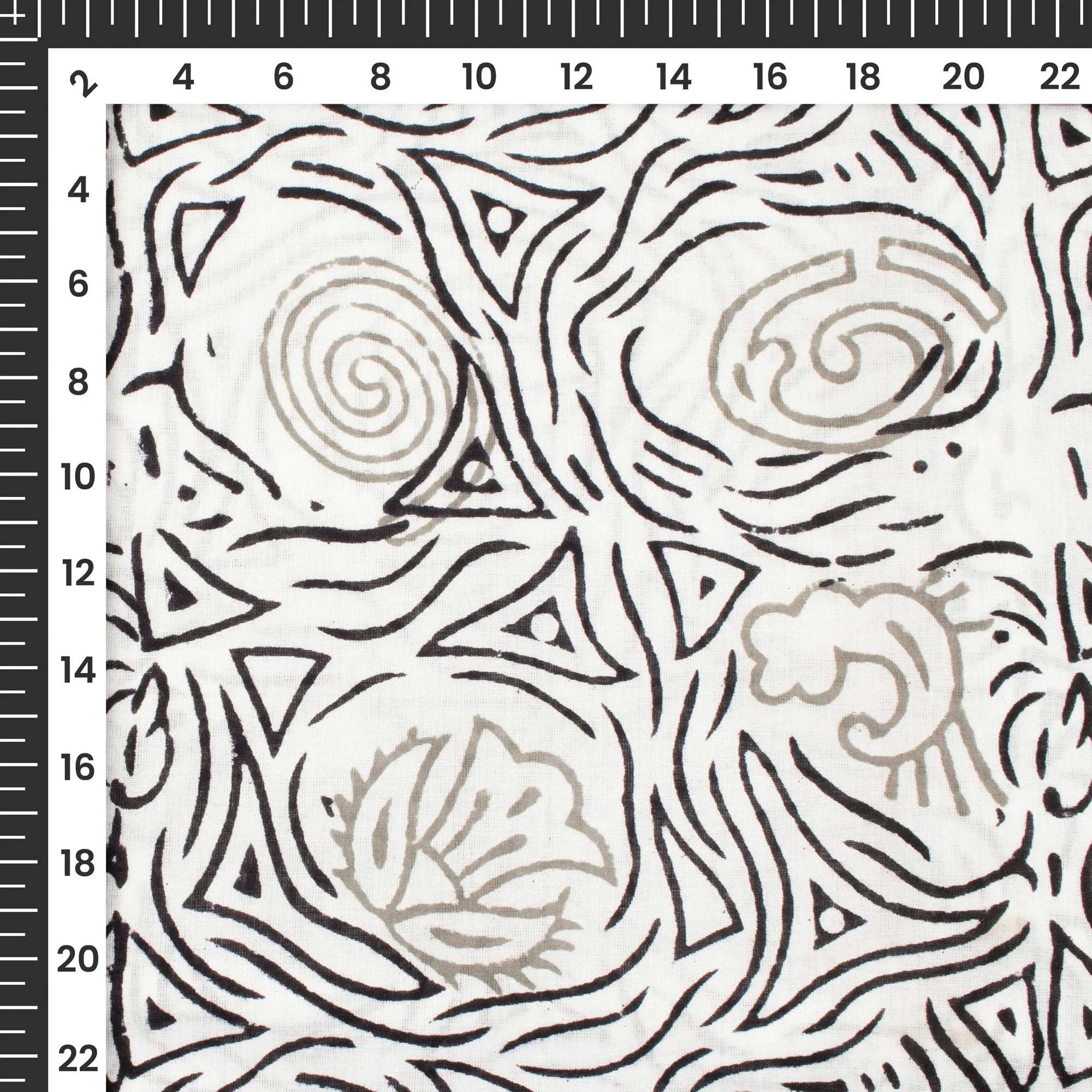 Monochrome Handblock Pure Cotton Fabric