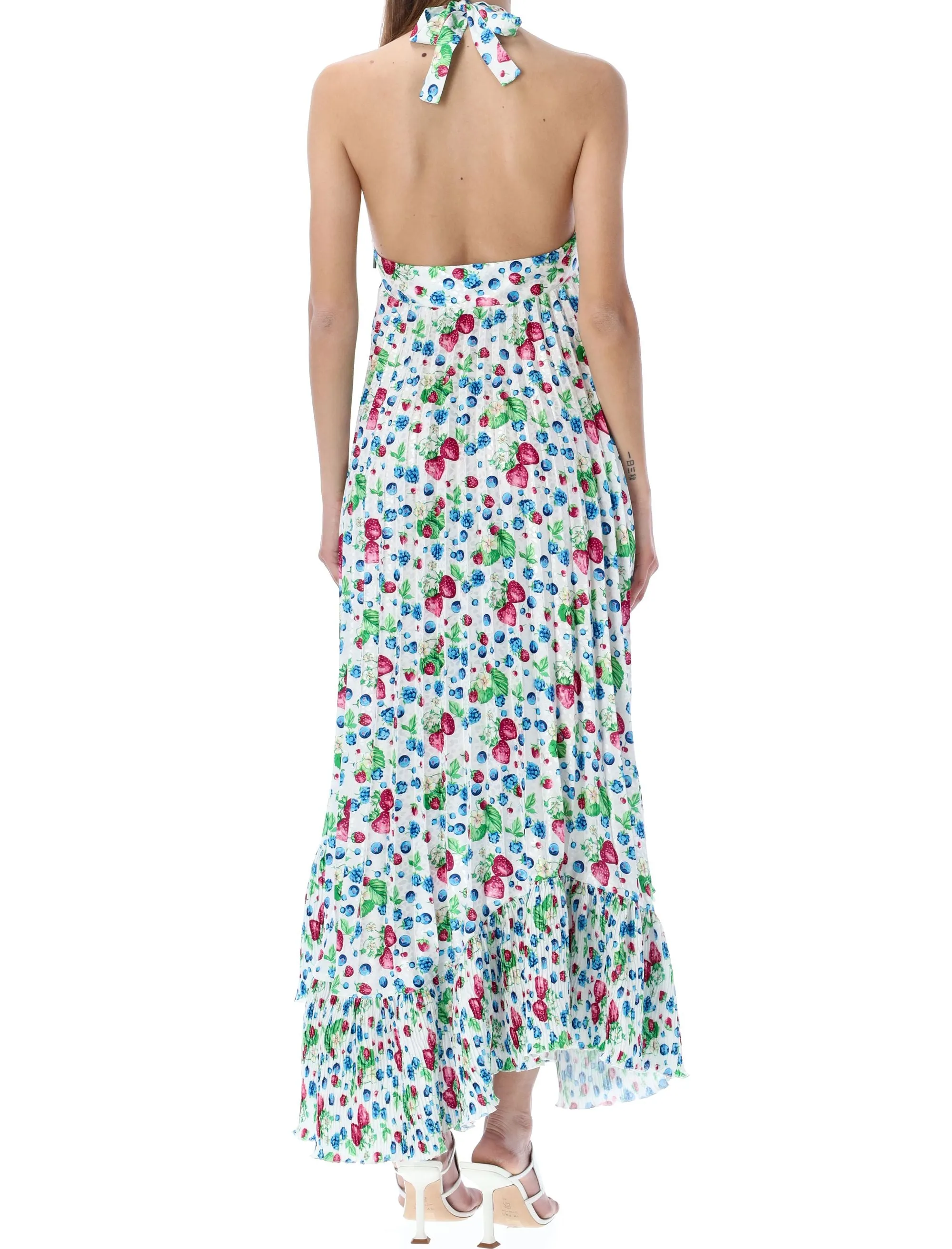 MSGM Allover Printed Halterneck Dress