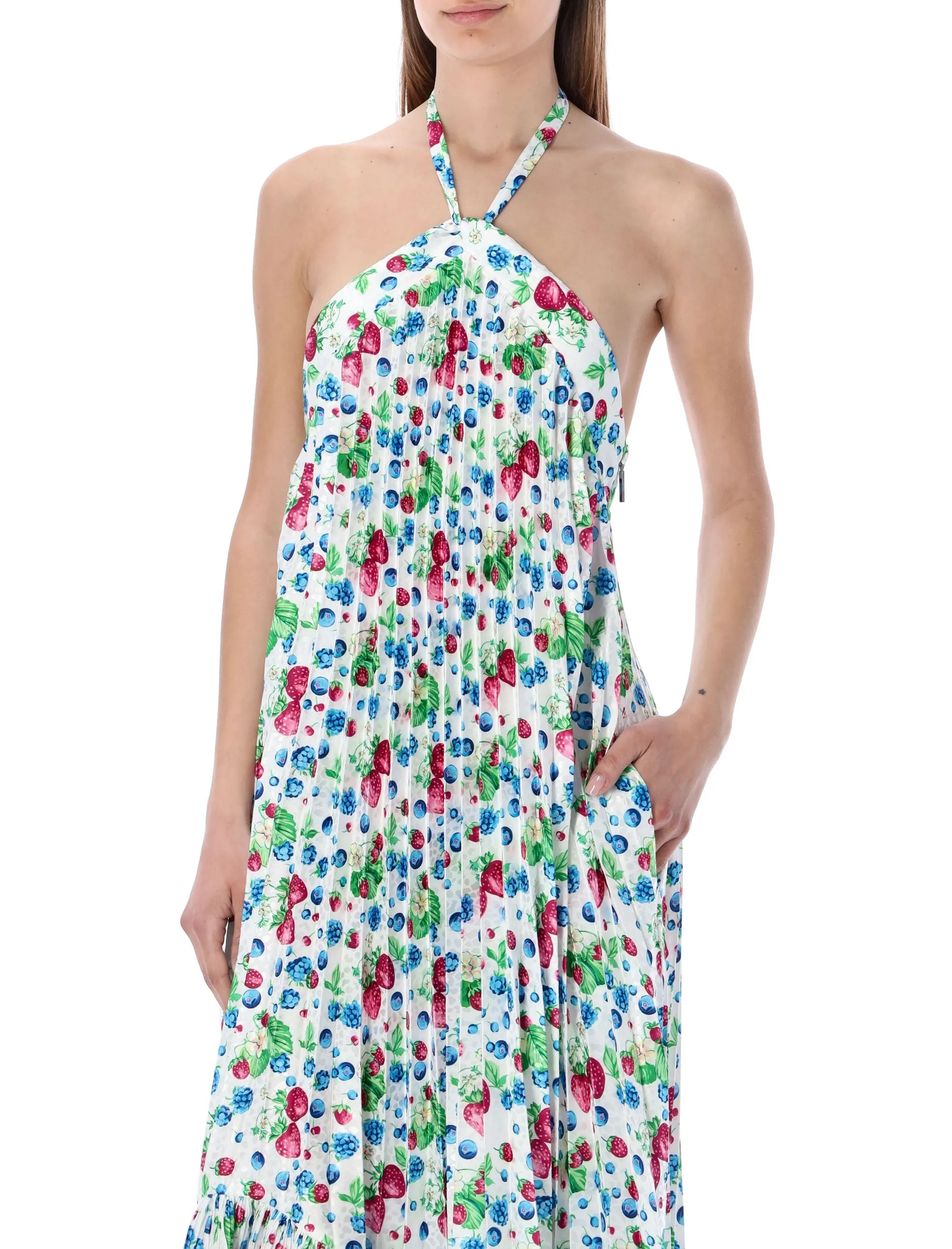 MSGM Allover Printed Halterneck Dress