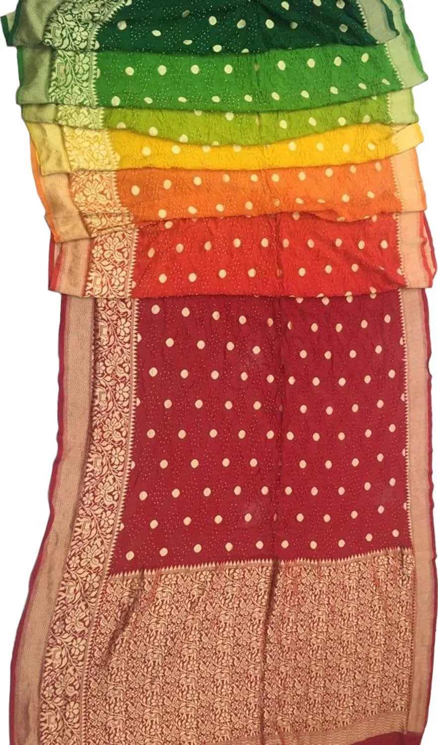 Multicolor Banarasi Bandhani Pure Georgette Saree