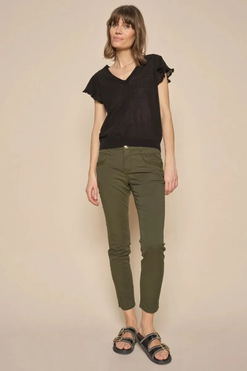 Naomi Treasure Pant | Dusty Olive | Bukser fra Mos mosh