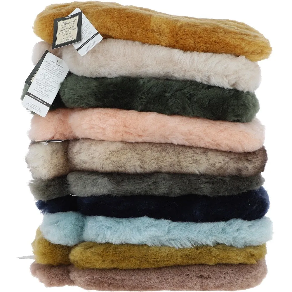 Natural Sheepskin Hot Water Bottle Cover Linen:  HW Bottle Cover 2L