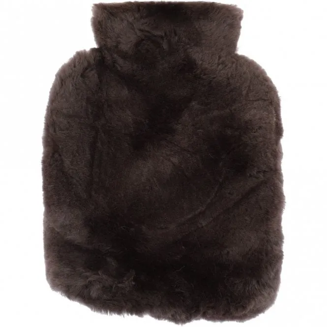 Natural Sheepskin Hot Water Bottle Cover Mink Brown:  HW Bottle Cover 2L