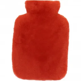 Natural Sheepskin Hot Water Bottle Cover Orange: HW Bottle Cover 2L