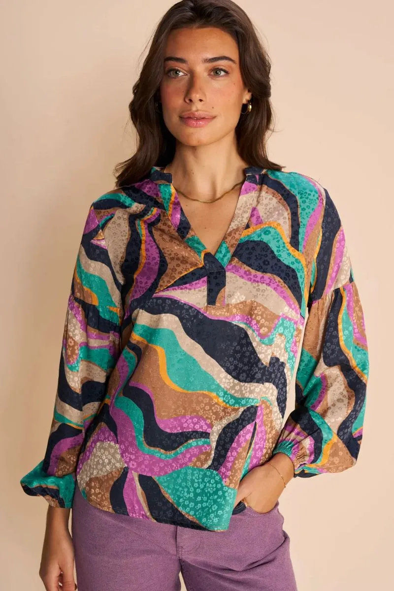 Nena Onda Blouse | Iris Orchid | Bluse fra Mos Mosh