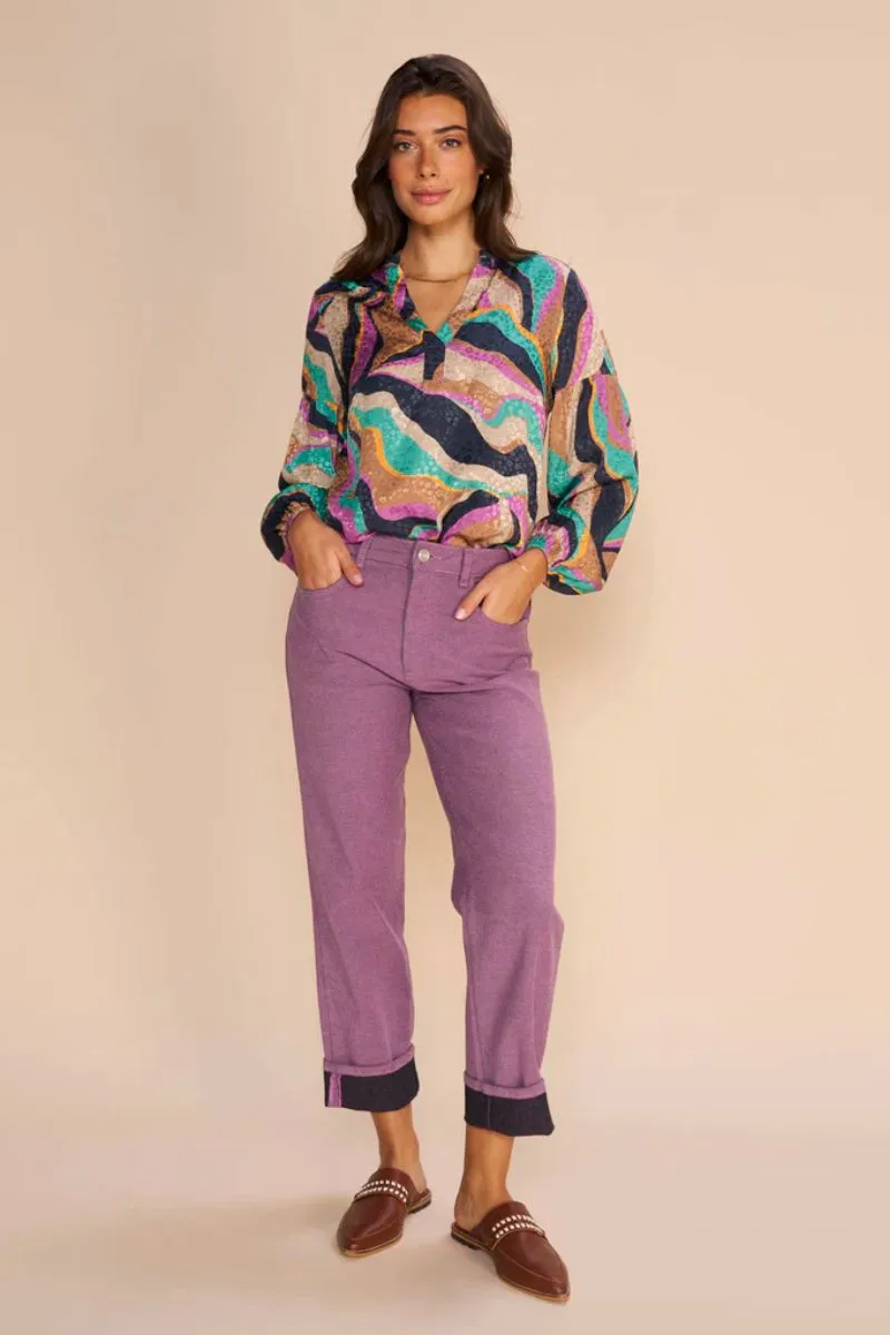 Nena Onda Blouse | Iris Orchid | Bluse fra Mos Mosh