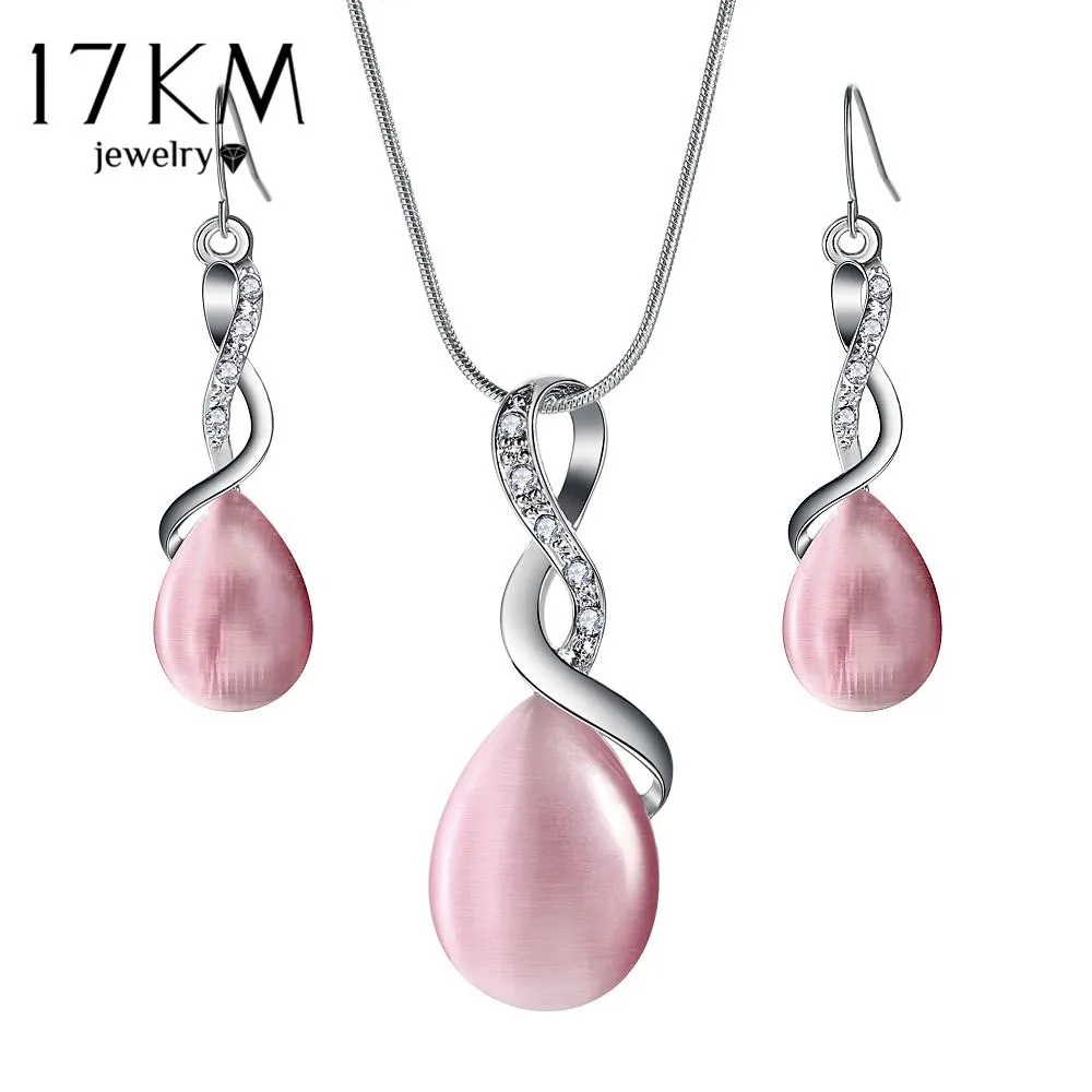 new Fashion Opal Water Drop Jewelry Set