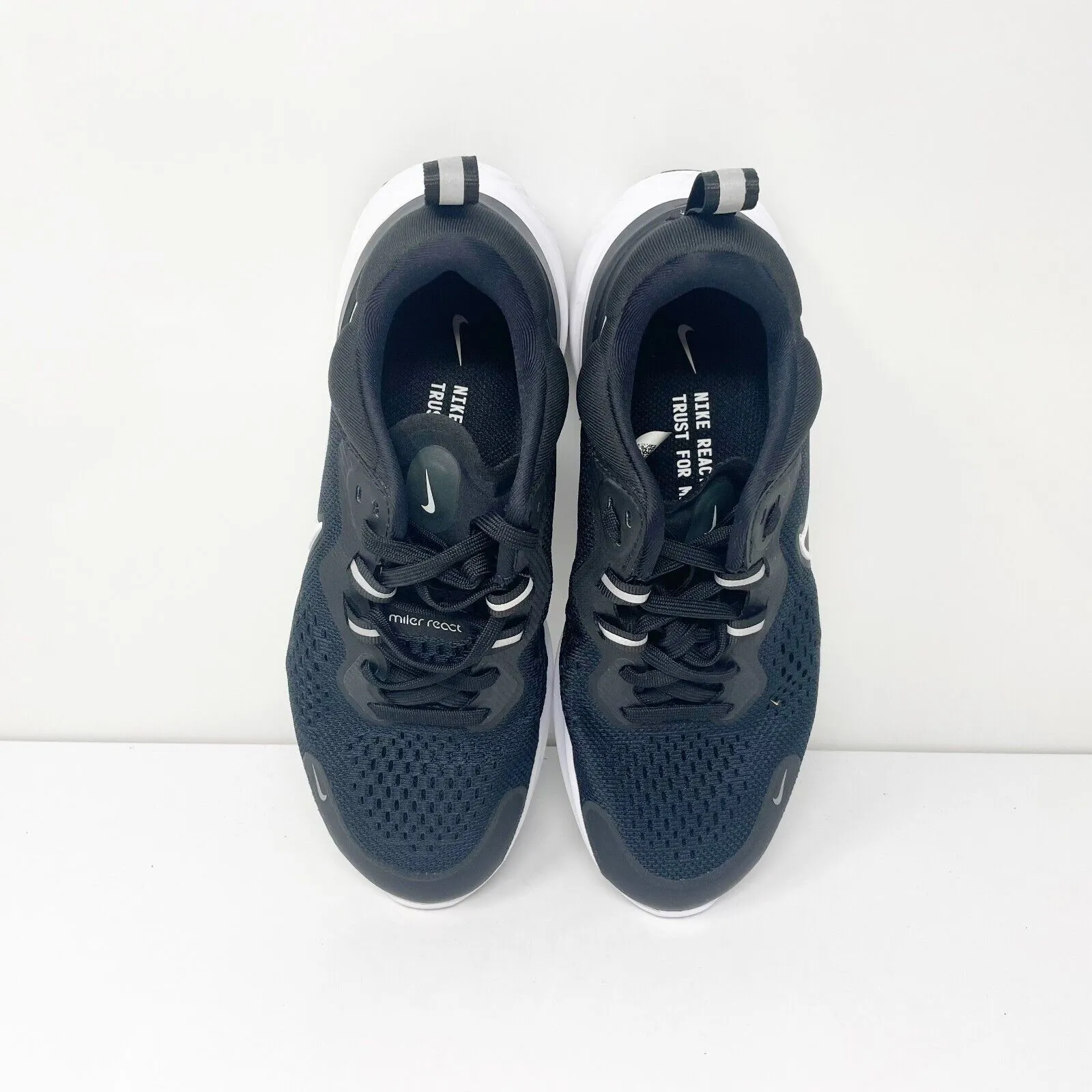 Nike Womens React Miler 2 CW7136-001 Black Running Shoes Sneakers Size 6