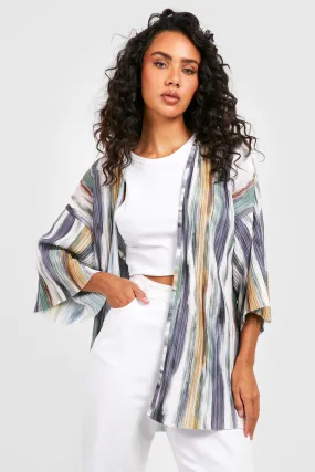 Ombre Wave Plisse Kimono