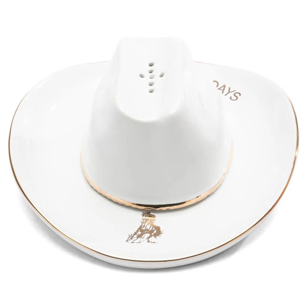 OOTD Cowboy Hat Incense Holder - White